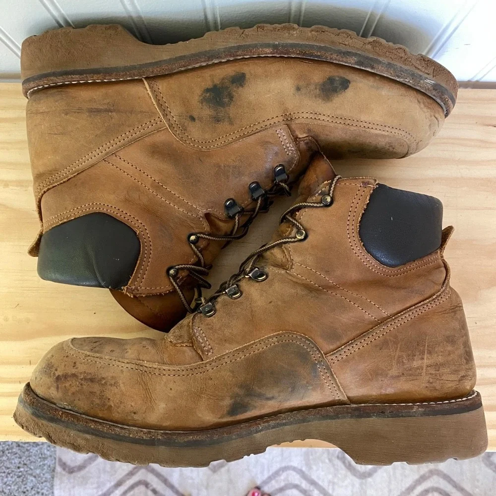 Red Wing Mens Leather Work Boots Size 10 Truwelt Chukka Brown Safety USA Made